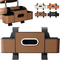 Car Organizer and Storage Box, Car Organizer and Storage Box Back Seat, 4 in 1 Multifunctional Car Back Seat Storage Box with Drink Cup Holder Tissue Box,for Drinks, Handbag (1, Dark Brown)