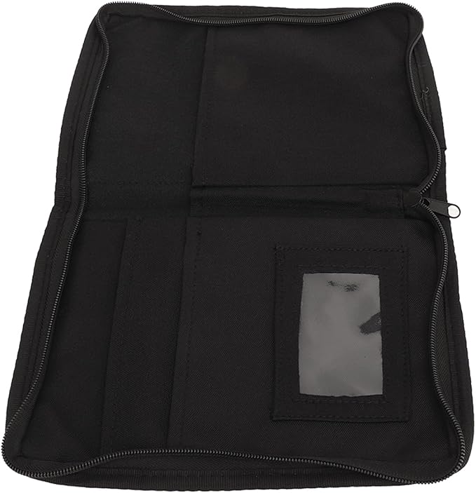 AYNEFY Car Glove Box Organizer 600D Oxford Cloth Car Document Holder with 6 Pockets Zippered Compartment for Vehicle Manuals Registration Cards & Papers Black