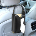 Car Tissue Holder, Large Car Headrest Hanging Tissue Box Cover, PU Leather Auto Napkin Holder, Universal Vehicle Backseat Paper Organizer for Cars Sun Visor (Black)