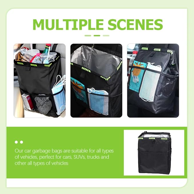 Car Seat Organizer Backseat Hanging Bag Waterproof Large Capacity Multifunctional Storage Pouch for Vehicle Trash Can and Passenger Seat Organizer