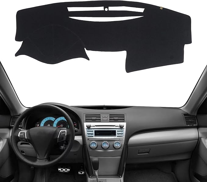 KEYOOG Dashboard Cover Dash Mat Fit for to-yota Camry 2011-2007 (for Left Hand Drive),Car Dash Board Mat Anti-Glare Carpet,Non-Slip Pad Sunshield Protector (Black)