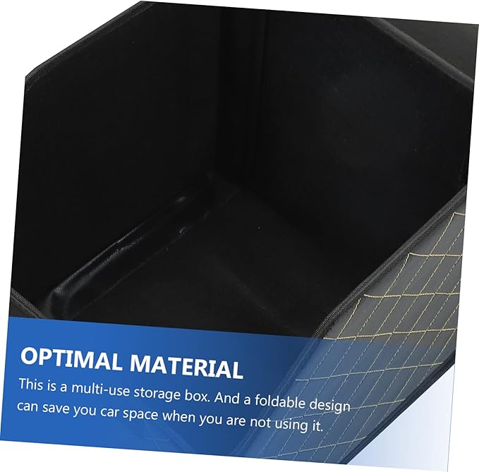 PartyKindom Portable Car Trunk Organizer Compact Folding Pu Leather Storage Box for Auto Trunk and Easy to Clean for Car and Home Use Small Elegant Design