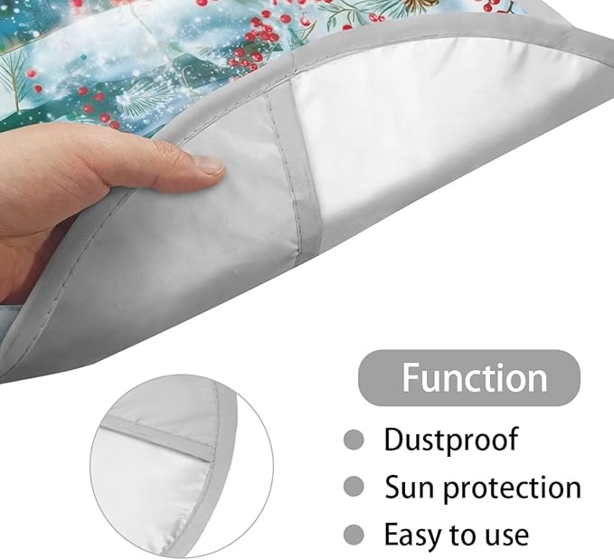 Christmas Sika Deer Cone Forest Pattern 17x17 inch Steering Wheel Sun Shade Cover Steering Wheel Sun Heat Shield Universal Block UV Rays Car Rudder Visor for Car SUV Truck Van