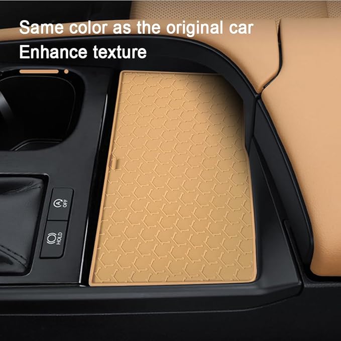 Center Console Mat Wireless Charging Mat Compatible with Lexus ES ES250 ES300h 2022 2023 2024 Car Non Slip Wireless Charger Silicone Cover Pad (Brown)