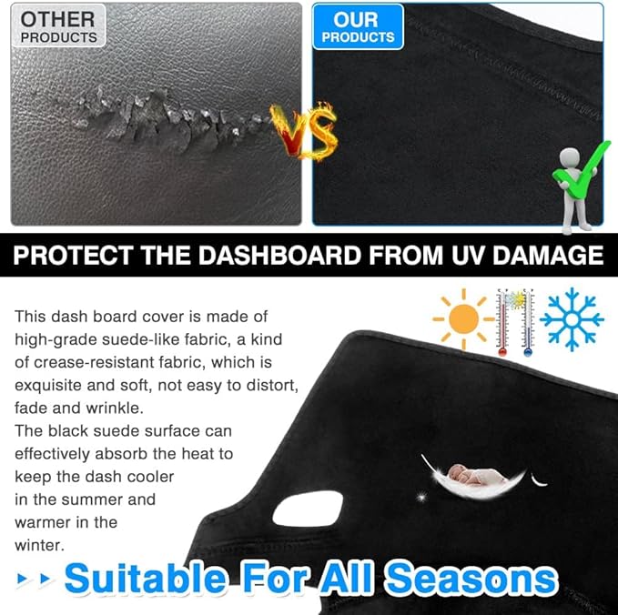CARTIST Dash Cover for Chevrolet Cruze 2011 2012 2013 2014 2015 Dashboard Cover Mat Non-Slip Pad Carpet Sunshield Protector