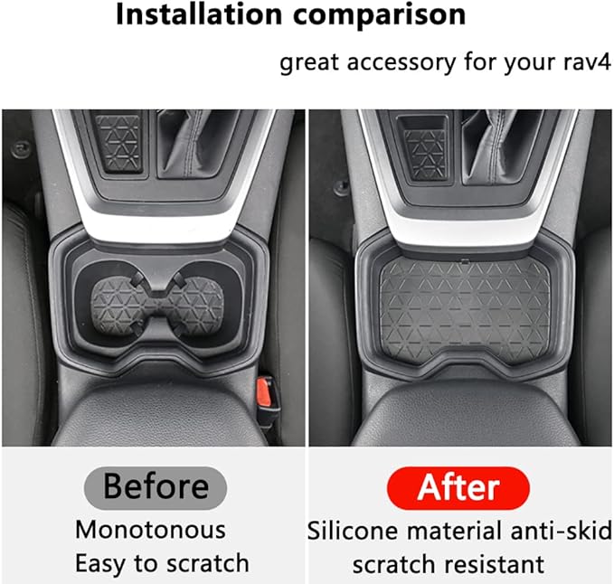 RAV4 Coasters Storage Tray Cup Holder Tray Center Console Storage Tray Compatible with Toyota 2023 RAV4 Accessories 2023 2022 2021 2020 2019 Cup Holder Cover for RAV4