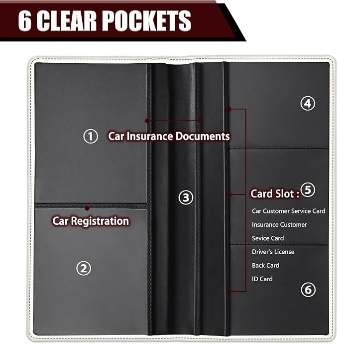 Car Document Holder with Magnetic Shut, Car Registration and Insurance Card Holder, Vehicle Glove Box Organizer Documents, Driver License, Auto Paperwork Organizer Wallet, Pink Cute Pig Pattern
