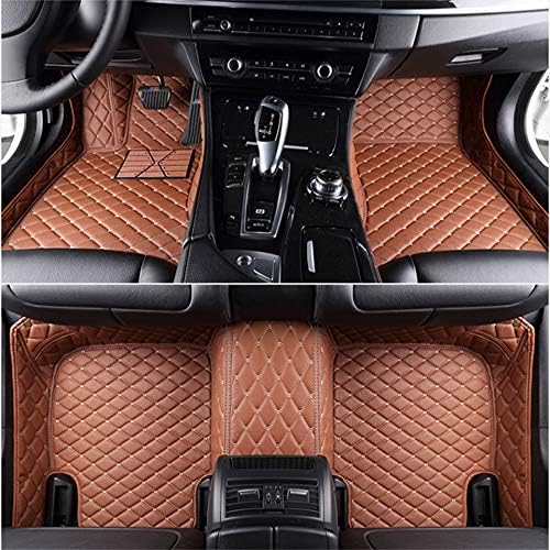 Custom Waterproof Leather Car Floor Mats Fit for Most Car SUV Truck & Sportscar All Weather Protection Vehicles (Light Brown)