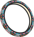Flamingos Flower Palm Car Steering Wheel Cover, 15 Inch Steering Wheel Cover Stylish Decor for Most Cars
