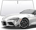 Thickened 2-Layer Front Windshield Sun Shade Compatible for Toyota Supra J29/A90 2020-2025, Foldable Custom Fit Sunshade Blocks 99% Heat, Keeps Car Interior Cool (for Supra J29/A90 2020-2025)