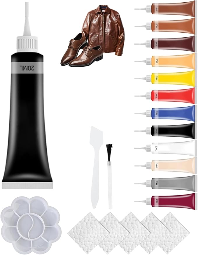 2026 New Advanced Leather Repair Gel, Upgrade Leather Repair Kit for Car Seat Vinyl Repair Kit, Professional Leather Repair Coloured Cream Gel, Multifunctional Couch and Jacket Repair Kit (Black)