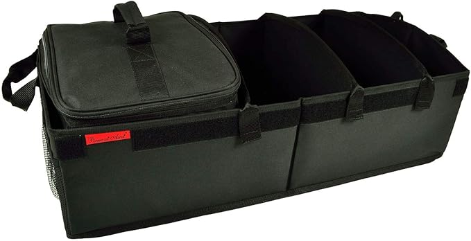 Picnic at Ascot Heavy Duty Rigid Base Trunk Organizer with 28 Can Capacity Leak Proof Cooler- Adjustable Dividers - 30" wide x 15" deep - Designed & Quality Approved in the USA