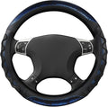 Car Steering Wheel Cover, 15 Inches 3D Honeycomb Design Car Steering Wheel Protector with Comfy Grip, Breathable Anti-Slip D-Shaped Steering Wheel Sleeve for Most Vehicles (Blue,Round)