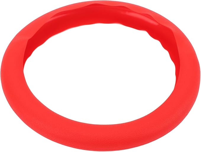 Silicone Steering Wheel Cover, Antislip Design, Sweatproof Protector for Cars, Fits Most Standard Sizes (Red)