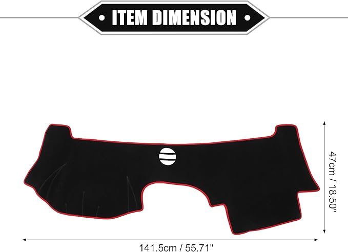 Dashboard Cover Compatible for Cadillac CTS 2004-2009, Non-Slip Polyester Black Red Dash Cover Mat Dash Board Protector Cover