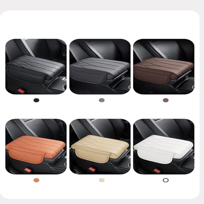 Car Center Console Cover for Acura MDX Type S 2021-2025, Leather Armrest Pad Comfortable Waterproof Arm Rest Box Cushion Protector with Storage Bag, D/Beige