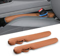 Homaupt Leather Car Seat Gap Filler Universal for Car Truck SUV to Block The Gap Between Seat and Console Stop Things from Dropping 2 Packs Tan