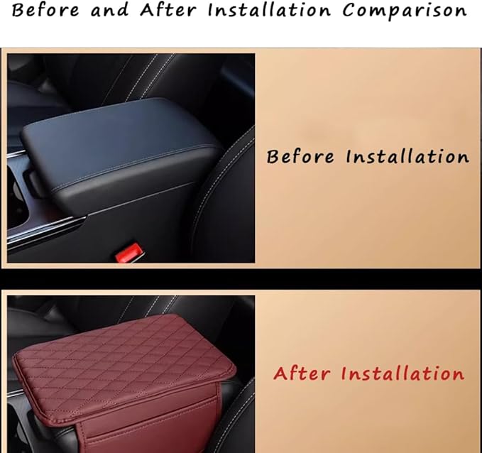 Car Armrest Cushion for GMC Sierra 1500 1999–2025 2026 GMT T1XX,Multifunctional Car Armrest Heightening Pad,Car Center Console Cover,Waterproof Nappa Leather Arm Rest Protector,Red