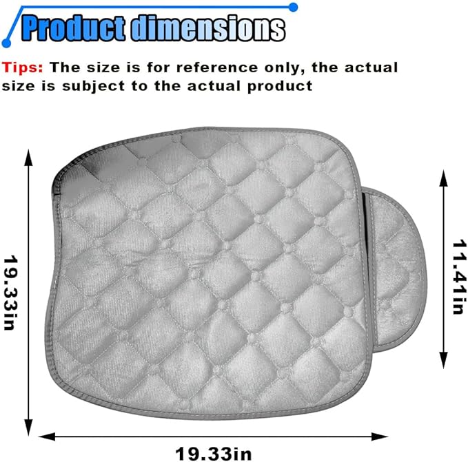 Car Seat Cushion, Soft Plush Vehicle Driver Seat Pad with Storage Pocket, Non-Slip Rubber Bottom, Universal Seat Protector Cover for Truck, Car, SUV, Home, Office, Chair (Grey)