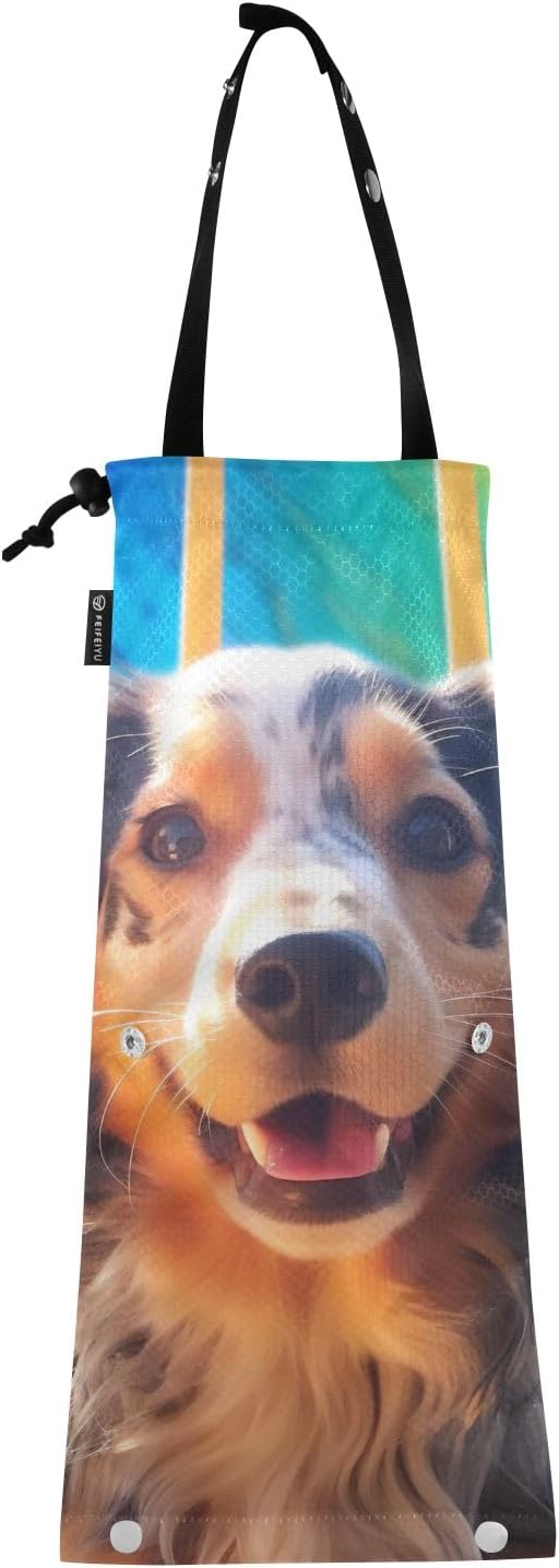 ALAZA Hanging Car Trash Bags Garbage Bag Trash Can for Back Seat Small Dog 3 Washable Storage Bag Retractable 2 Pack