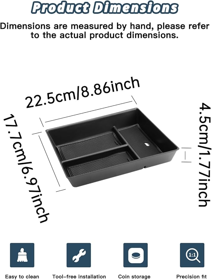 Ruiya Mercedes EQS/EQE Center Console Organizer for Mercedes EQS/EQE Accessories ABS Material Armrest Console Organizer Compatible with (2022-2026) Mercedes EQS 450 & (2023-2026) EQE 350