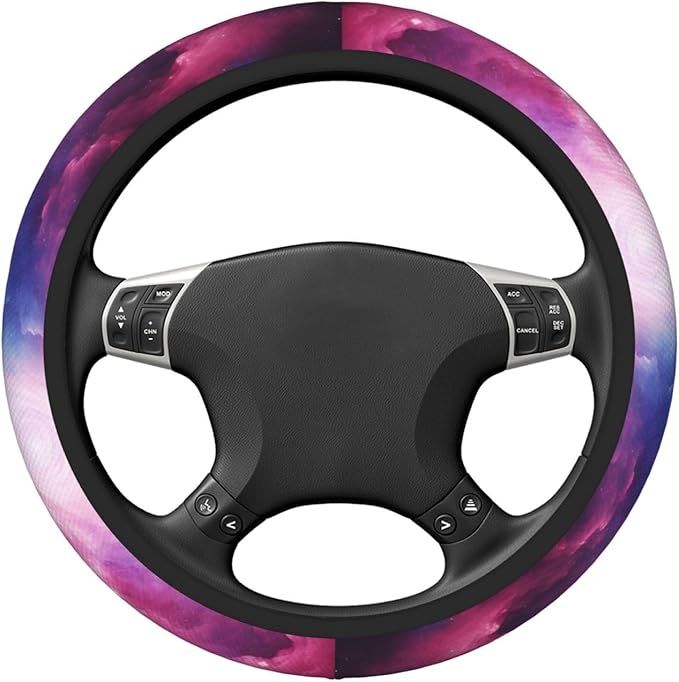 Steering Wheel Cover Polyester Thick Non-Slip Car Steering Wheel Cover Protector Universal 15 Inch, 3D Magical Nebula