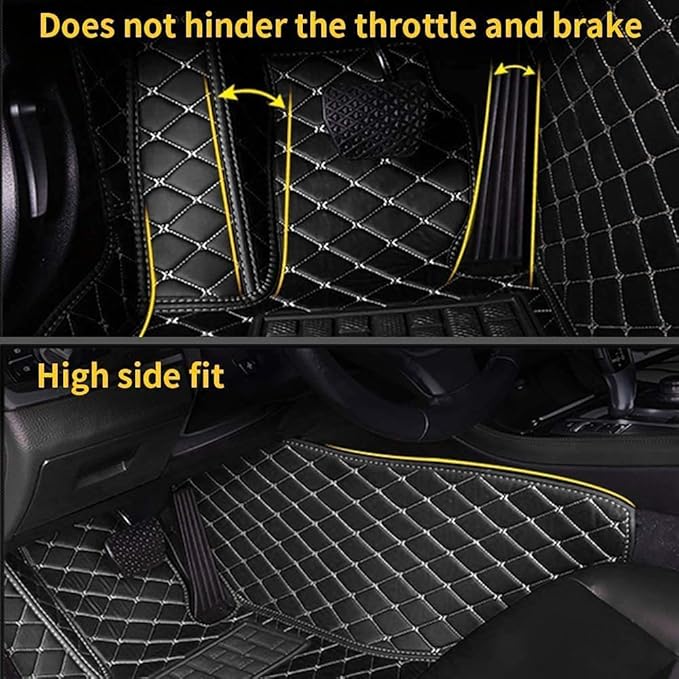 Custom Making Car Floor Mats for 90% Car Model Luxury Leather All Weather Waterproof Anti-Skid Full Coverage Liners (red and Purple)