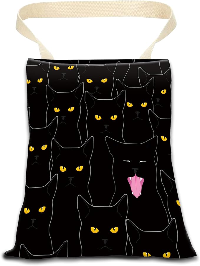 Car Garbage Can, Hanging Car Trash Can Bag for Cute Car Back Seat Organizer, Cute Black Cats