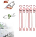 Silicone Cable Ties, Data Cable Organizer, Reusable Cable Management, Multipurpose Elastic Cord Organizer, Pink, 5Pack