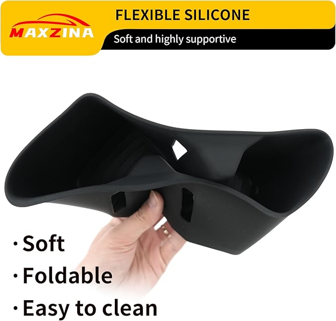 Maxzina Cup Holder Compatible with 2024-2025 Hyundai Santa Fe Silicone Insert Center Console Cup Holder Silicone Black Bottle Holder Interior Decoration for 2024 Santa Fe Accessories