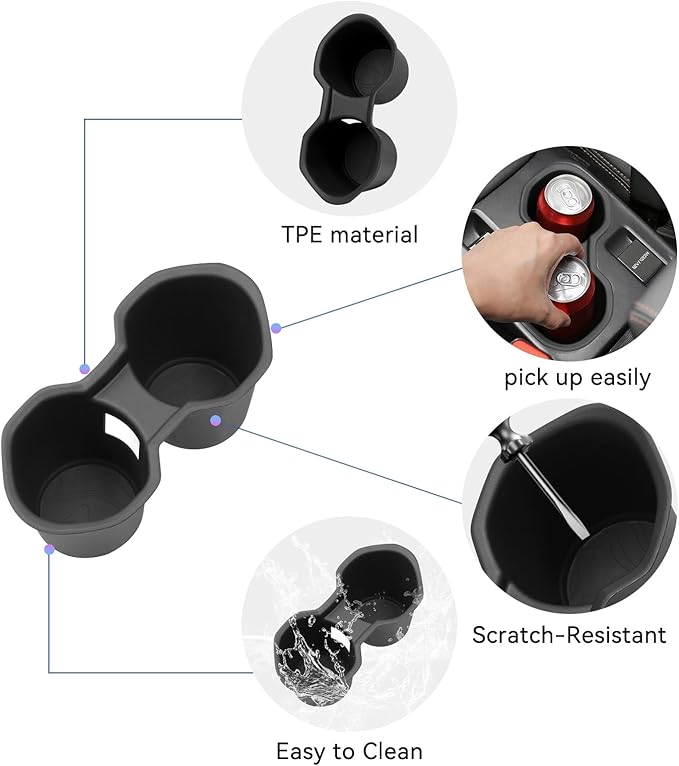 smabee Center Console Cup Holder for Subaru Forester 2025 2026 TPE Drinks Holder Box Organizer Car Interior Accessories Black