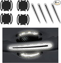Augeny 8 PCS Car Door Handle Protector Reflective Stickers, Universal 3D Carbon Fiber Auto Paint Guard, Anti-Scratch Bowl Protective Film for Most Cars (White)