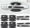 8PCS Stylish Car Scratch Protectors, Tri-Color 3 Colors Carbon Fiber Bowl Sticker, Universal Paint Guard Cover, Personalized Door Handle Cup Protector