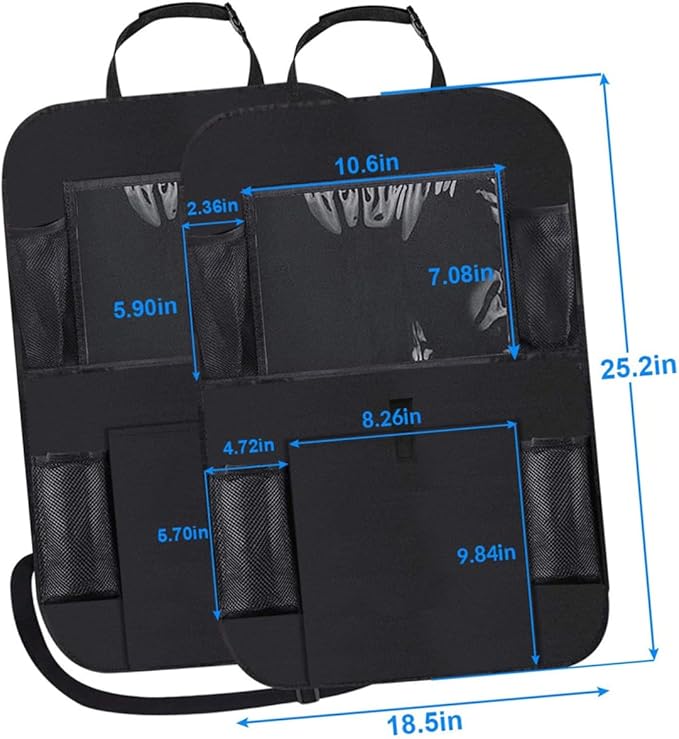 GLEAVI 2pcs Car Seat Hanging Pouch Car Backseat Storage Bag Oxford Cloth Easy Install Clean Seat Helper