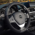 KAFEEK Steering Wheel Cover, Universal 15 inch, Microfiber Leather Ice Silk, Breathable, Black