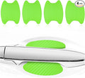 Kewucn 4PCS Car Door Handle Sticker, Carbon Fiber Auto Door Side Handle Protective Films, Anti-Scratch Vehicle Door Cup Protector, Universal Exterior Accessories for Most Cars (Green)
