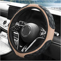 Car Steering Wheel Cover, 15 Inches Leather Steering Wheel Protector with Non-Slip Grip, Universal Wheel Covers Interior Decoration for Sedens Trucks SUVs, Car Accessories (Beige)
