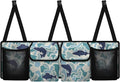 CLOHOMIN Blue Fish Camo Backseat Car Organizer Hanging Cargo Storage Organizer with 4 Pockets Car Seatback Organizer for Most Vehicle Car Interior Accessories