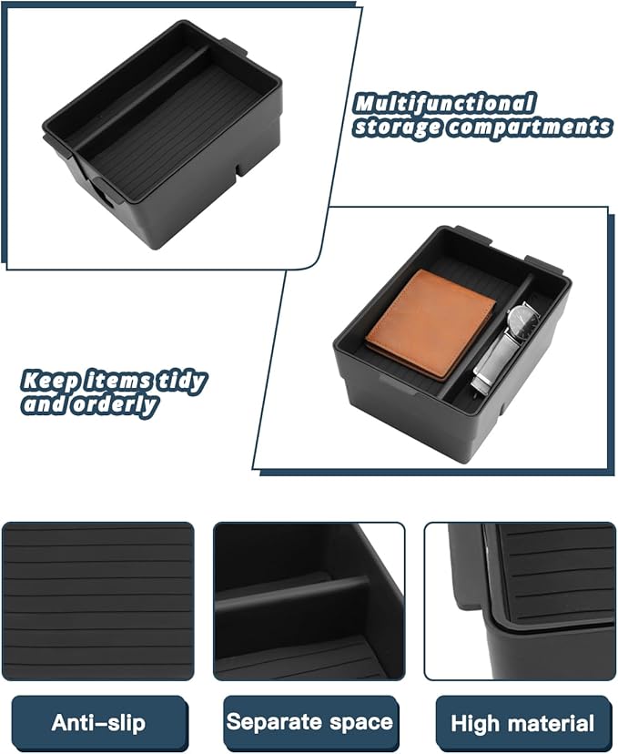 Ruiya 2024-2025 2026 TX350 Center Console Organizer for Leuxs TX350 Accessories ABS Material Double Layer Armrest Console Organizer Compatible with 2024 2025 2026 Leuxs TX All Trims(2Packs)