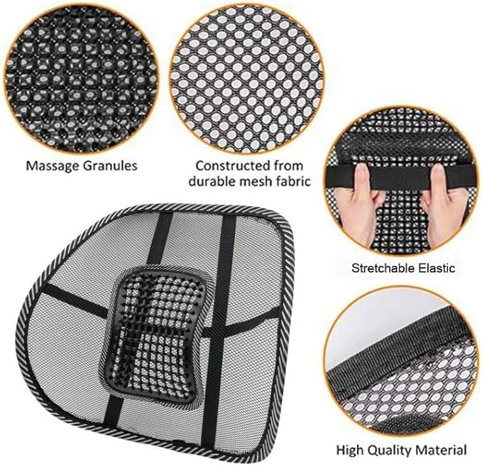 C.P.R. New Mesh Lumbar Back/Spine Support Seat Cushion Office Chair, Car Seat 16" x 16" - 1PC