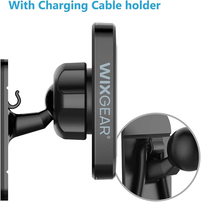 WixGear Magnetic Phone Car Mount, Universal Stick On Dashboard Magnetic Car Mount Holder, for Cell Phones and Mini Tablets with Fast Swift-snap Technology, (Newer Model)