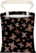 Cute Car Trash Can, Hanging Canvas Car Back Seat Organizer and Storage Bag, Funny Car Trash Bag for Travelling, Outdoor Cute Brown Butterfly