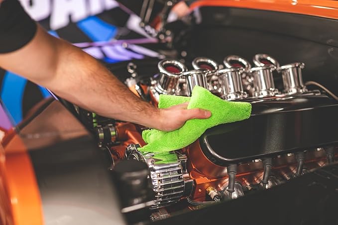 The Rag Company - Creature Edgeless Auto Detailing Towels (10-Pack) Professional 70/30 Blend, Dual-Pile Plush Microfiber, Buffing & Polishing, 420gsm, 16in x 16in, Lime Green