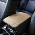 Armrest Pad for Car, PU Leather Auto Center Console Cushion Mat, Four Seasons Automotive Armrest Seat Box Cover, Universal Vehicle Interior Accessories for SUV, Truck, Van (Beige)