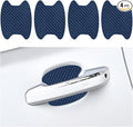 Car Door Handle Cup Scratch Protector, 4PCS 3D Carbon Fiber Vehicle Handle Bowl Sticker, Automotive Exterior Door Cup Protection Decal, Universal for SUV Caravan Automobile (Blue)