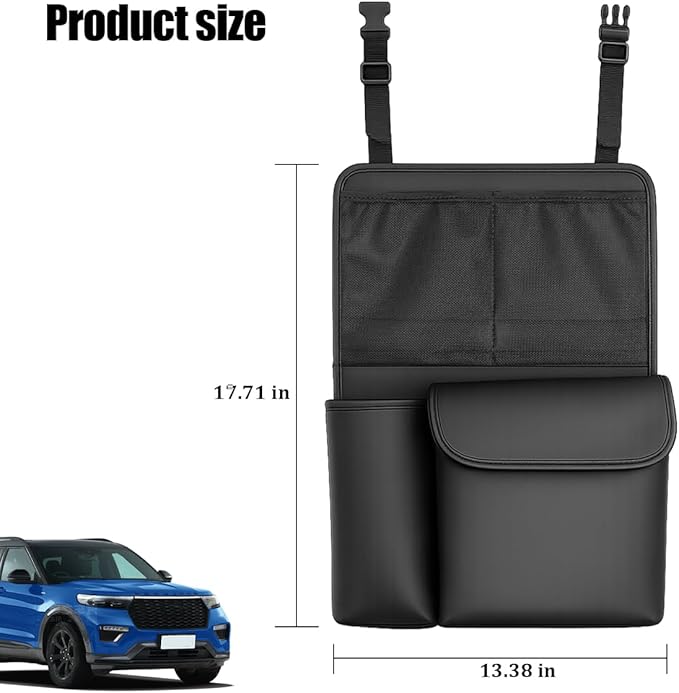 Car Trunk Organizer, Oxford Cloth Hanging Vehicle Backseat Storage Container Bag with 4 Pockets, Automotive Trunk Storage Hanger Organizer, Universal for SUV Van Sedan