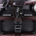 Custom Car Floor Mats Fit for 99% Sedan SUV Sports Car Protection Full Coverage Pads Anti-Slip Leather Floor Lining Pads All Weather Car Floor Mats (Black)