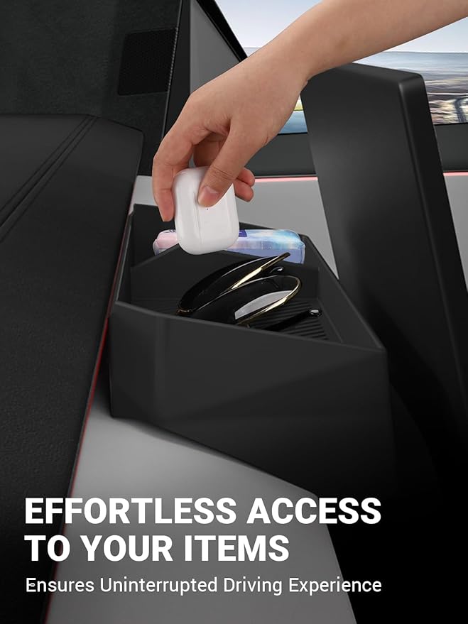 Motrobe Behind Screen Storage Tray for 2026 2025 2024 Tesla Cybertruck Accessories Dashboard Hidden Storage Tray Center Console Organizer Silicone Sunglasses Holder Phone Holder