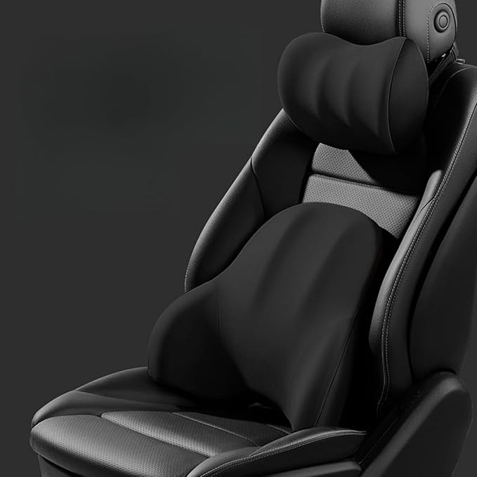 Car Headrest Lumbar Support Cushion for Honda Civic 2025-2016 LX/Sport/EX-L/Hybrid,Ergonomic Seat Headrest Cushion for Neck Back Pain Relief Memory Foam Breathable Removable Cover for Office Chair Car