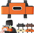 3-in-1 Car Backseat Organizer, 2025 New Multifunctional Car Seat Back Storage Box, Multifunctional Car Back Seat Storage Organizer-Carstorage Bag with 2 Cup Holders, Tissue Box, Hooks (Orange)